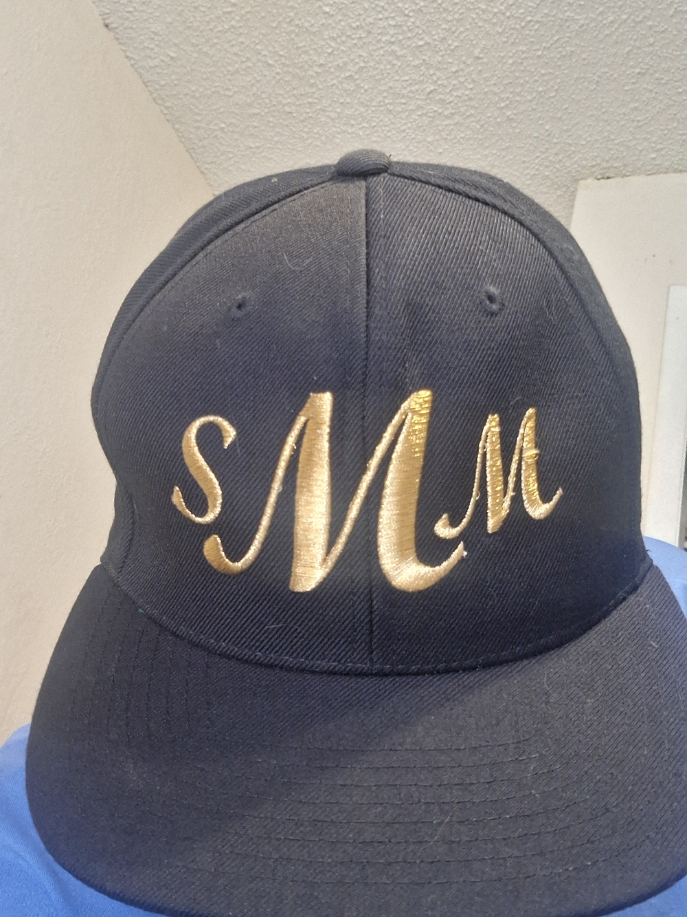 Lids Black Hat with Gold 'SMM' Embroidery